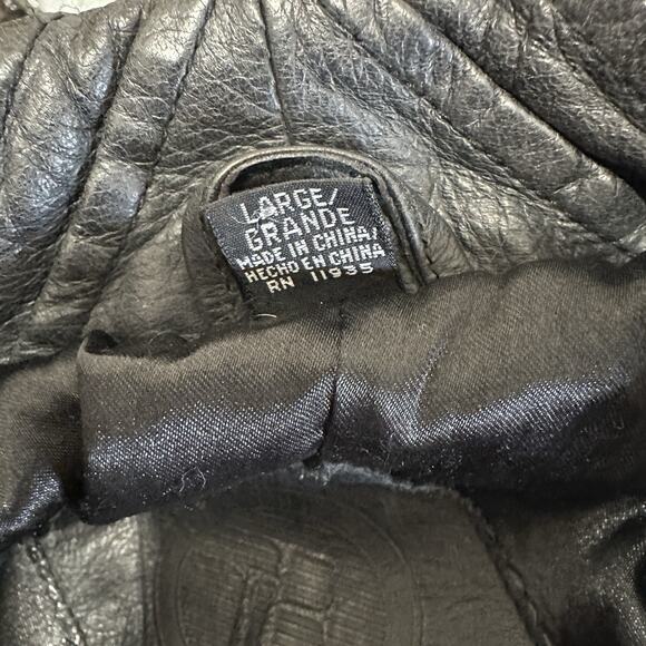 Jacqueline Ferrar Leather Trench Coat Women Large Black Matrix Longline VIntage - Picture 11 of 14